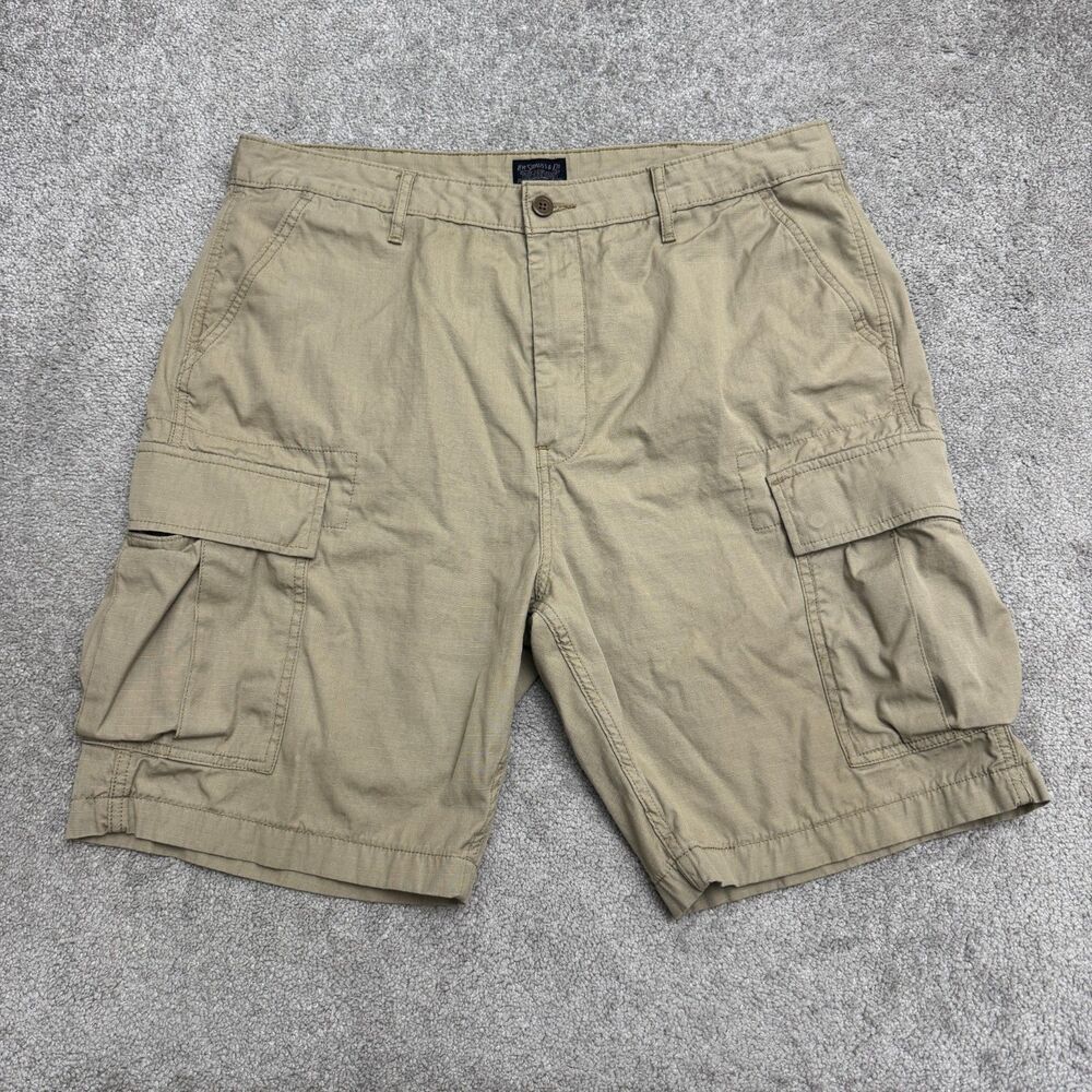 Levi's Ripstop Cargo Shorts Men 36 Tan Beige Cotton Utility Flap Pockets Outdoor